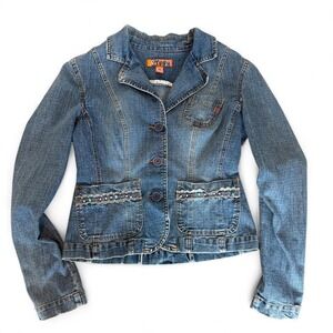 Y2K Lizzie McGuire Vibed Denim Jacket with Beading Details